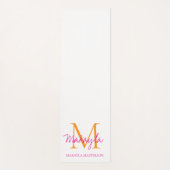 Personalisierte Monogramm-Rosa-Script-Name Yogamatte (Vorderseite)