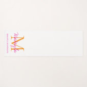 Personalisierte Monogramm-Rosa-Script-Name Yogamatte (Vorderseite (Horizontal))