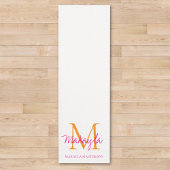 Personalisierte Monogramm-Rosa-Script-Name  Yogamatte