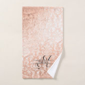 Personalisierte Monogramm-Rose Gold-Damaskus Badhandtuch Set (Handtuch)