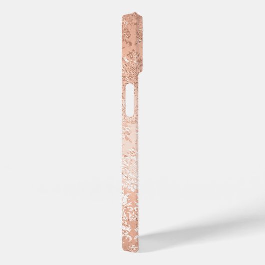 Personalisierte Monogramm-Rose Gold-Damaskus Case-Mate iPhone Hülle (Rückseite / Rechts)