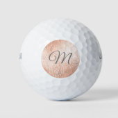 Personalisierte Monogramm-Rose Gold-Damaskus Golfball (Vorderseite)