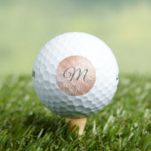 Personalisierte Monogramm-Rose Gold-Damaskus Golfball (Insitu T-Shirt)