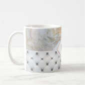 Personalisierte Monogramm Rose Gold Grau Tasse (Links)