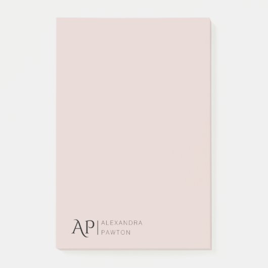 Personalisierte Monogramm-Rose Post-it Klebezettel (Vorderseite)