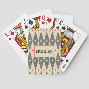 Personalisierte Monogramm-Rot-Schwarz-Poker-Spielk Spielkarten