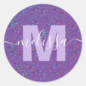 Personalisierte Monogramm Runder Aufkleber (Vorderseite)