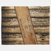 Personalisierte Monogramm-Rustikale Hochzeitsgesch Fleecedecke (Vorderseite (Horizontal))