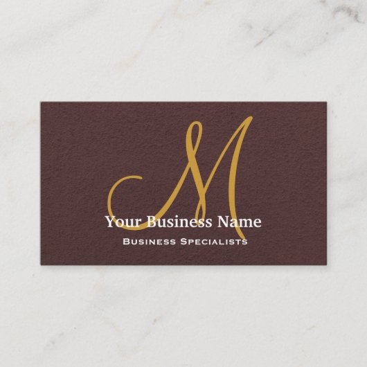 Personalisierte Monogramm Schokolade braun Visitenkarte (Vorderseite)