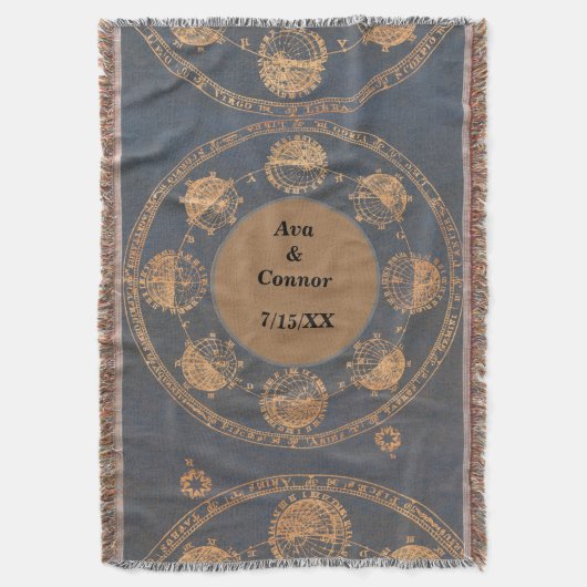 Personalisierte Monogramm-Schraubenlehne Decke (Vorderseite Vertikal)