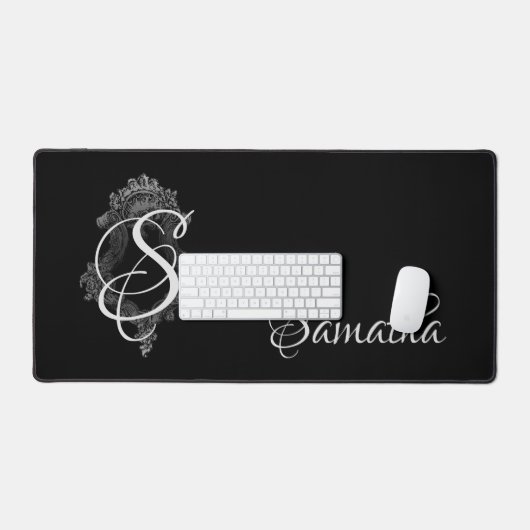 Personalisierte Monogramm Schreibtischunterlage (Tastatur & Maus)