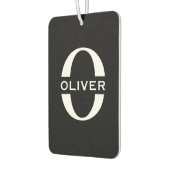 Personalisierte Monogramm Schwarz-Weiß-Bezeichnung Autolufterfrischer (Links)