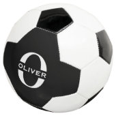 Personalisierte Monogramm Schwarz-Weiß-Bezeichnung Fußball (Dreiviertel)