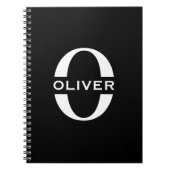 Personalisierte Monogramm Schwarz-Weiß-Bezeichnung Notizblock (Vorderseite)