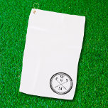 Personalisierte Monogramm Schwarz/Weiß Golfhandtuch<br><div class="desc">Personalisieren Sie die Initialen,  um ein einzigartiges mit Monogramm Golfgeschenk in Schwarz und Weiß zu kreieren. Entwickelt von Thisisnotme©</div>