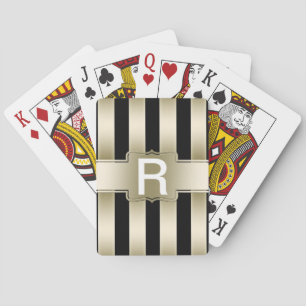 Personalisierte Monogramm   Schwarze und goldene S Spielkarten