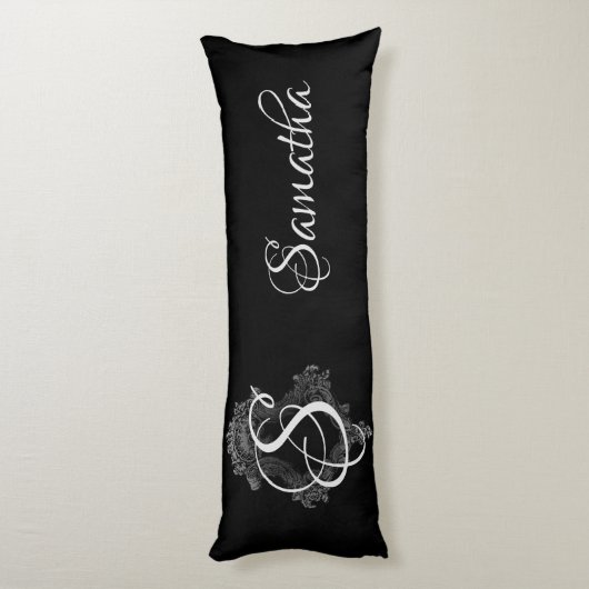 Personalisierte Monogramm Seitenschläferkissen (Rückseite (Vertikal))