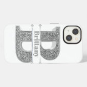 Personalisierte Monogramm Silber Initiale B Ihr Na iPhone Hülle (Rückseite (Horizontal))