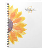 Personalisierte Monogramm-Sonnenblume Notizblock (Vorderseite)