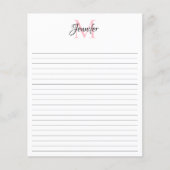 Personalisierte Monogramm-Stationery 4,5" x 5,6" Flyer (Vorne)