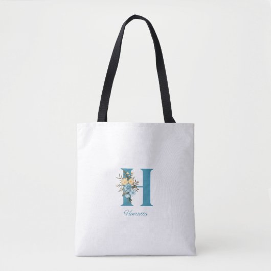 Personalisierte Monogramm-Tasche Blumen Initial-Ta Tasche (Vorderseite)