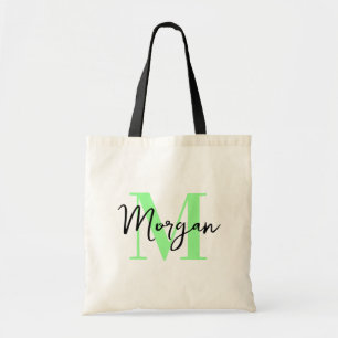 Personalisierte Monogramm-Tasche – Mintgrün und Sc Tragetasche