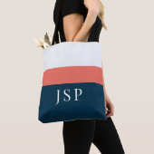 Personalisierte Monogramm-Tasche – Navy Coral Chic Tasche (Von Nahem)