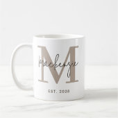 Personalisierte Monogramm-Tasse als Geschenk für K Kaffeetasse (Links)