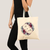 Personalisierte Monogramm Text Aquarell Blume Flor Tragetasche (Vorderseite (Produkt))