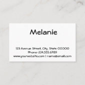 Personalisierte Monogramm Text Aquarell Blume Flor Visitenkarte (Rückseite)