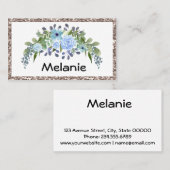 Personalisierte Monogramm Text Aquarell Blume Flor Visitenkarte (Vorne/Hinten)