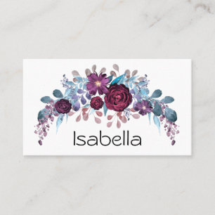 Personalisierte Monogramm Text Aquarell Blume Flor Visitenkarte