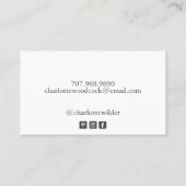 Personalisierte Monogramm-Typografie-Aufrufkarte Visitenkarte (Rückseite)