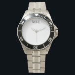Personalisierte Monogramm-Überwachungsfläche Armbanduhr<br><div class="desc">Gib ein Geschenk,  das er tatsächlich behalte (und anziehen!) und erinnere dich daran,  wer es ihm jedes Mal gegeben hat,  wenn er die Zeit Karo.</div>