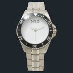 Personalisierte Monogramm-Überwachungsfläche Armbanduhr<br><div class="desc">Gib ein Geschenk,  das er tatsächlich behalte (und anziehen!) und erinnere dich daran,  wer es ihm jedes Mal gegeben hat,  wenn er die Zeit Karo.</div>