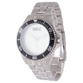 Personalisierte Monogramm-Überwachungsfläche Armbanduhr (Schrägansicht)