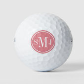Personalisierte Monogramm- und Erdbeereisrahmen Golfball (Vorderseite)