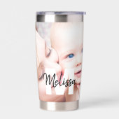 Personalisierte Monogramm und Foto Thermobecher (Links)