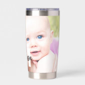 Personalisierte Monogramm und Foto Thermobecher (Rückseite)