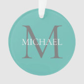 Personalisierte Monogramm und Name Aquamarin Ornament (Vorderseite)