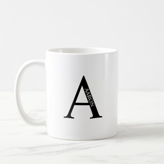 Personalisierte Monogramm und Name Coffee Tasse (Links)