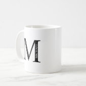 Personalisierte Monogramm und Name Coffee Tasse (Vorderseite Links)