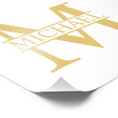 Personalisierte Monogramm und Name Fotodruck (Ecke)