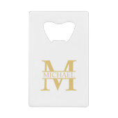 Personalisierte Monogramm und Name Geldbeutel Flaschenöffner (Vorderseite)