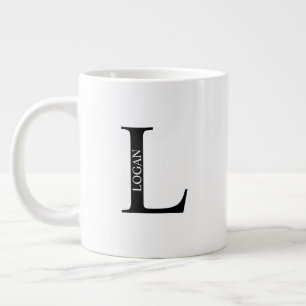 Personalisierte Monogramm und Name Giant Coffee Ta Jumbo-Tasse