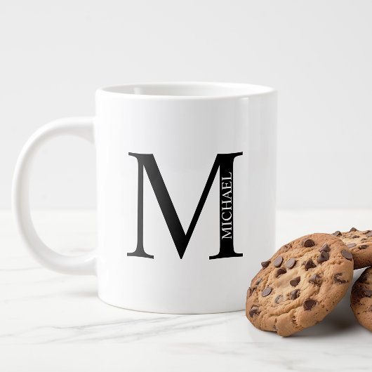 Personalisierte Monogramm und Name Giant Coffee Ta Jumbo-Tasse