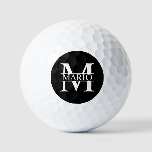 Personalisierte Monogramm und Name Gol Golfball (Vorderseite)