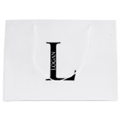 Personalisierte Monogramm und Name große Geschenkt Geschenktüte (Vorderseite)