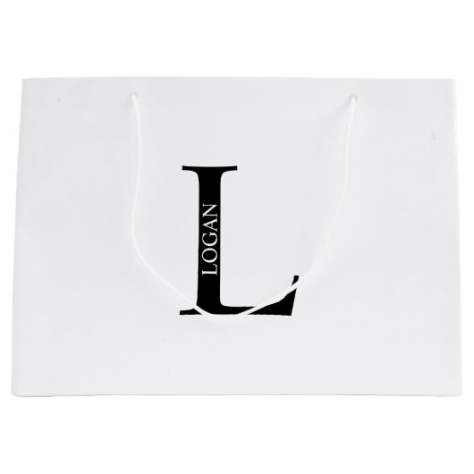 Personalisierte Monogramm und Name große Geschenkt Geschenktüte (Vorderseite)