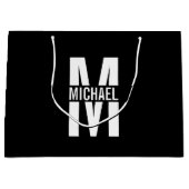 Personalisierte Monogramm und Name große Geschenkt Geschenktüte (Vorderseite)
